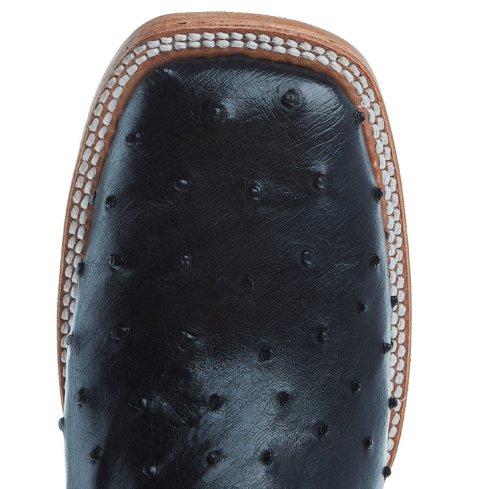 Durango Boots Mens PRCA Black Full Quill Ostrich 13in Midnight Top
