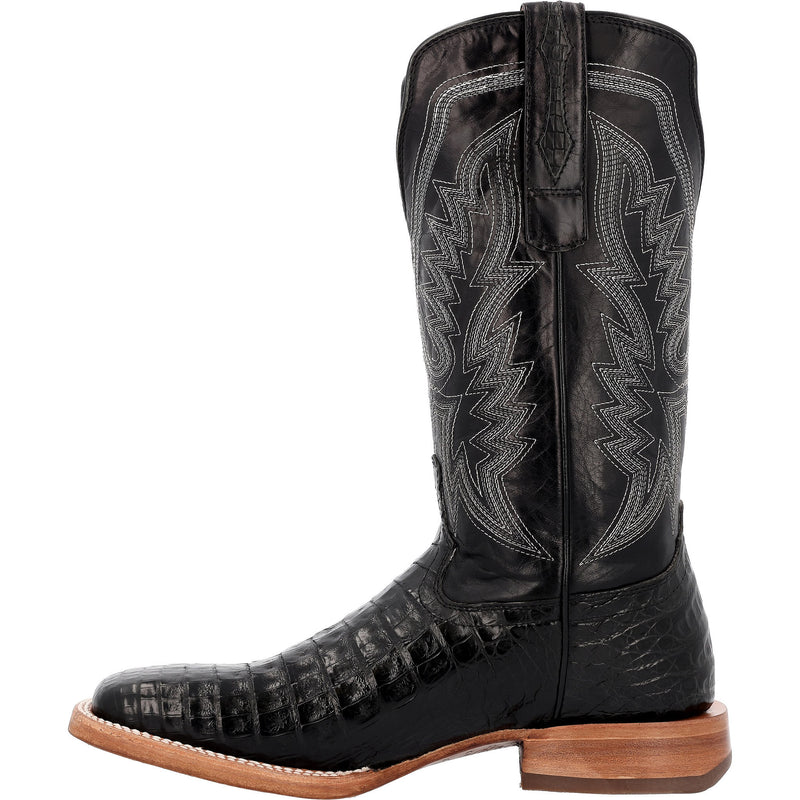 Durango Boots Men`s PRCA Caiman Belly 13in Black Stallion Top Boot