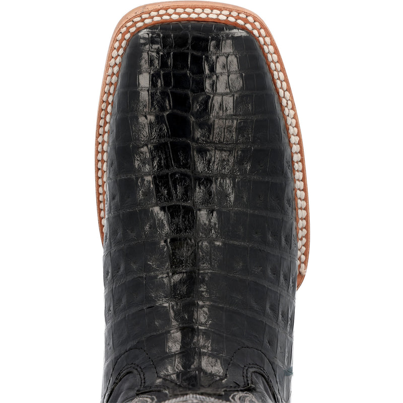 Durango Boots Men`s PRCA Caiman Belly 13in Black Stallion Top Boot