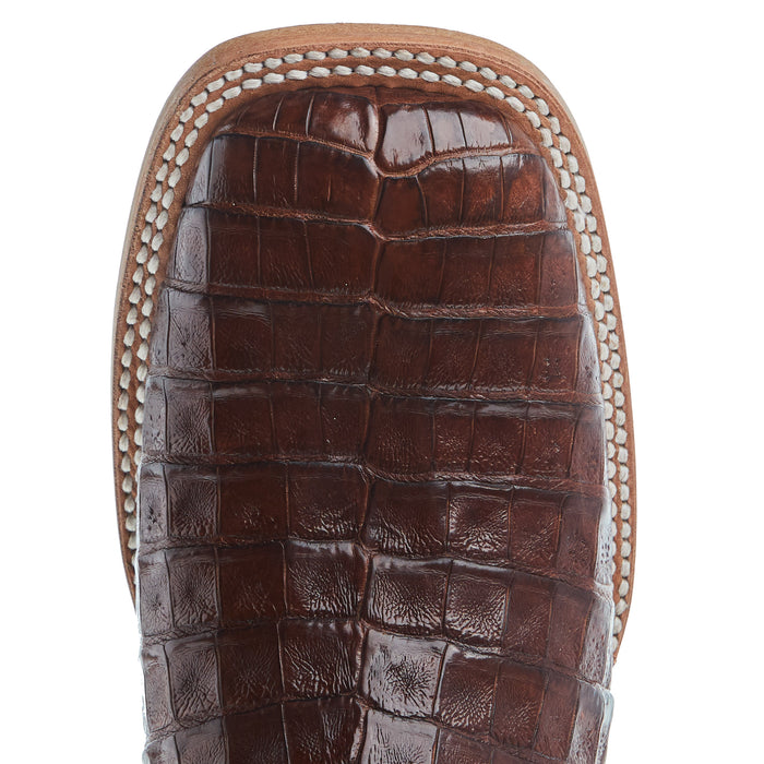 Durango Boots Mens PRCA Cognac Caiman Belly 13in Cigar Top