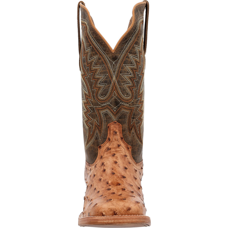 Durango Boots Men`s PRCA Full Quill Ostrich 13in Antiqued Saddle Top Boot