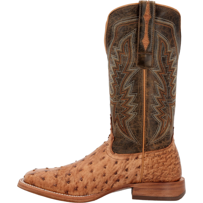 Durango Boots Men`s PRCA Full Quill Ostrich 13in Antiqued Saddle Top Boot
