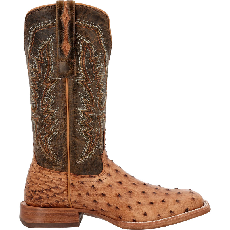 Durango Boots Men`s PRCA Full Quill Ostrich 13in Antiqued Saddle Top Boot