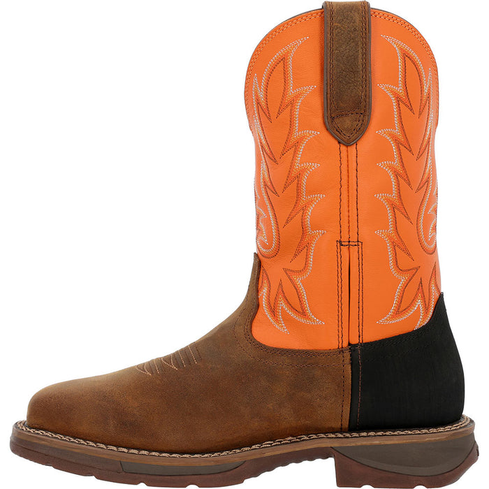 Durango Boots Men's Workin Rebel Coffee Vamp 11in Monarch Orange Steel Toe