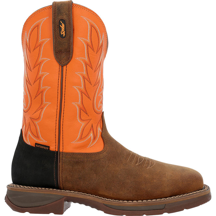 Durango Boots Men's Workin Rebel Coffee Vamp 11in Monarch Orange Steel Toe