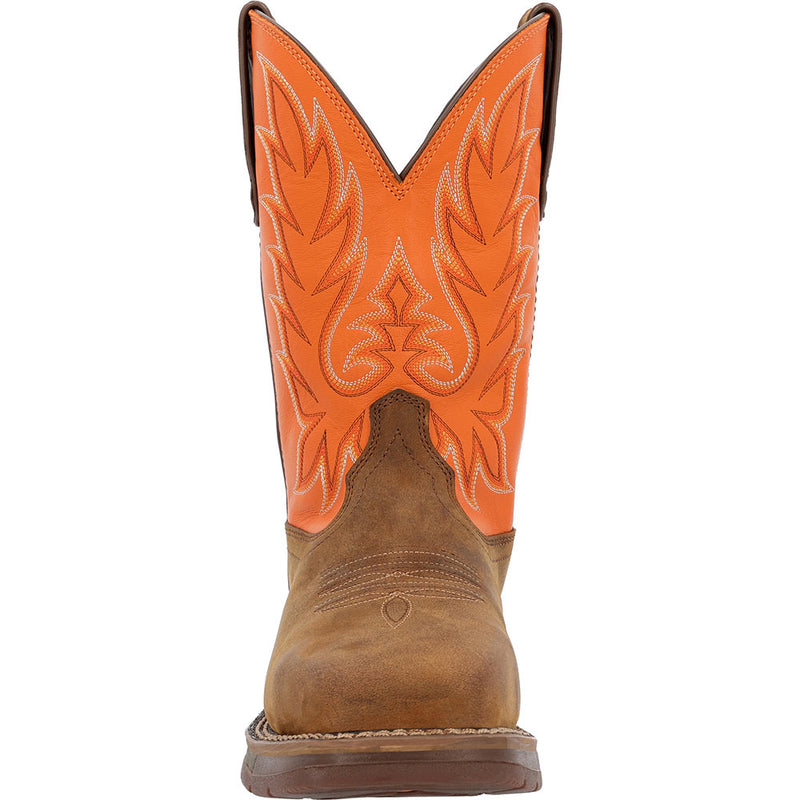 Durango Boots Men's Workin Rebel Coffee Vamp 11in Monarch Orange Steel Toe