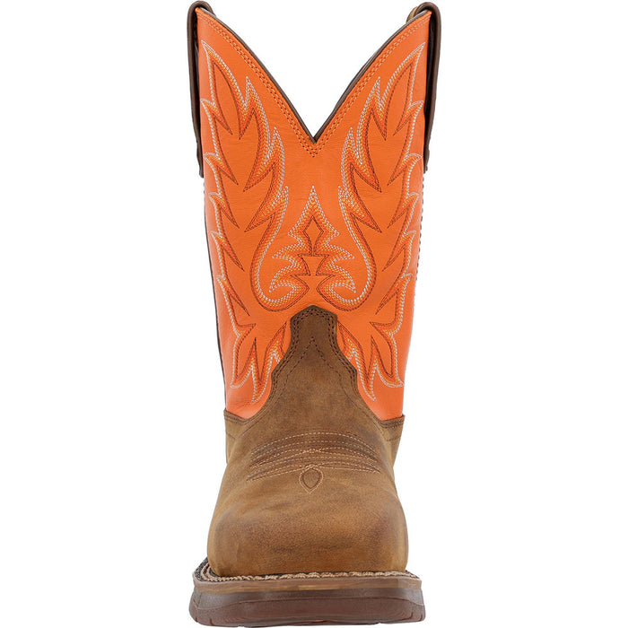 Durango Boots Men's Workin Rebel Coffee Vamp 11in Monarch Orange Steel Toe