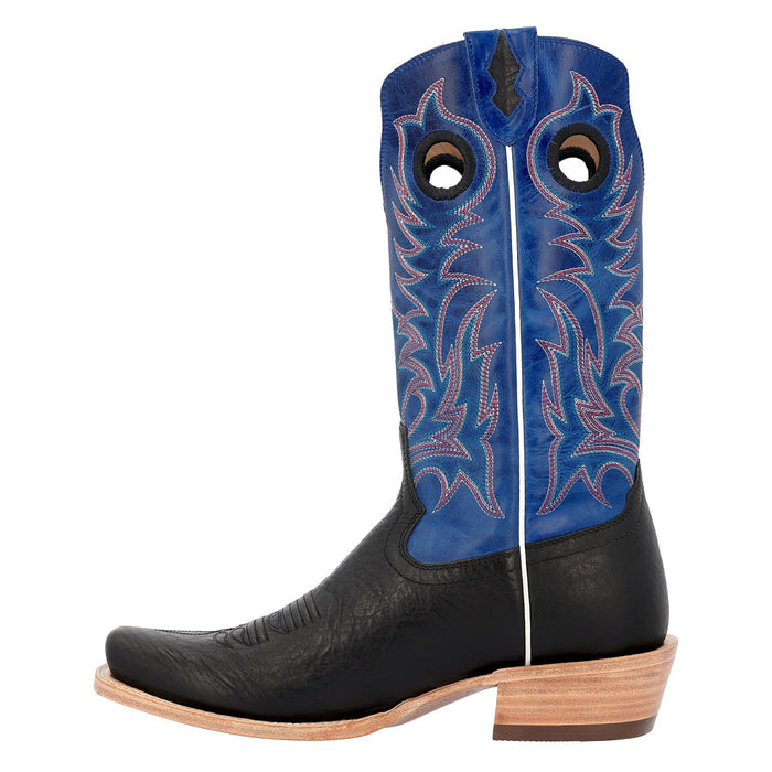 Durango Boots Men`s Arena Elite Raven Black 13In Lapis Blue Top Boot