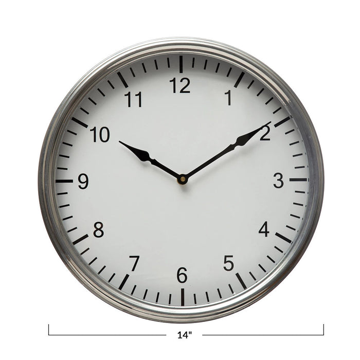 Creative Co-Op Metal Wall Clock Antique Finish