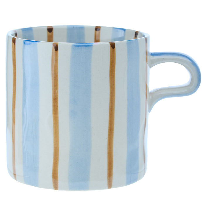 Creative Co-Op Blue Stripe 16 oz. Mug