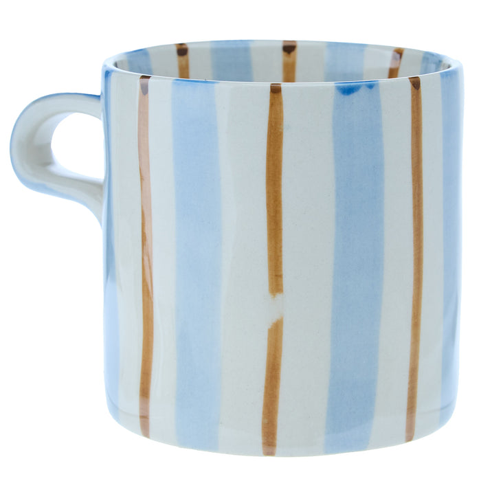 Creative Co-Op Blue Stripe 16 oz. Mug