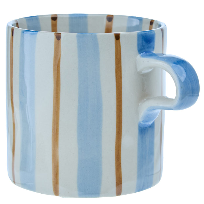 Creative Co-Op Blue Stripe 16 oz. Mug