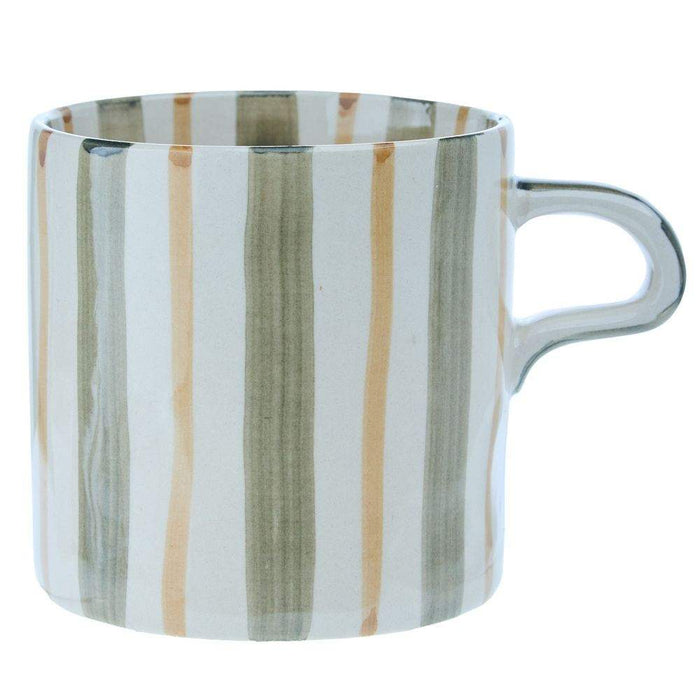 Creative Co-Op Green Stripe 16 oz. Mug