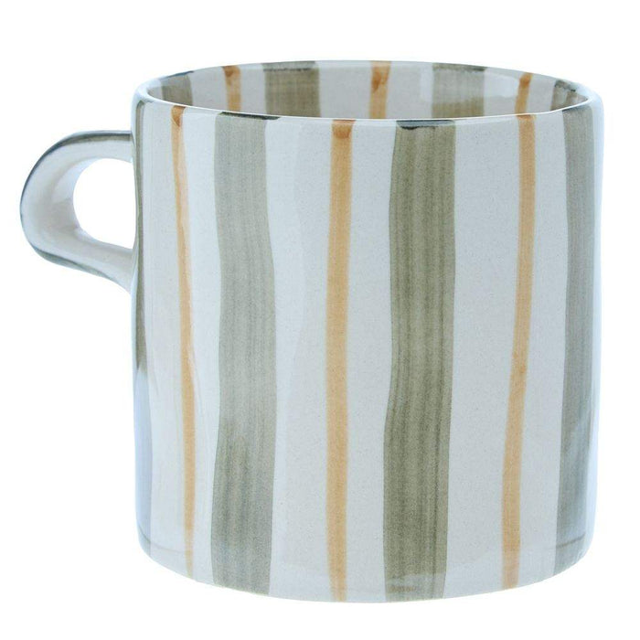 Creative Co-Op Green Stripe 16 oz. Mug
