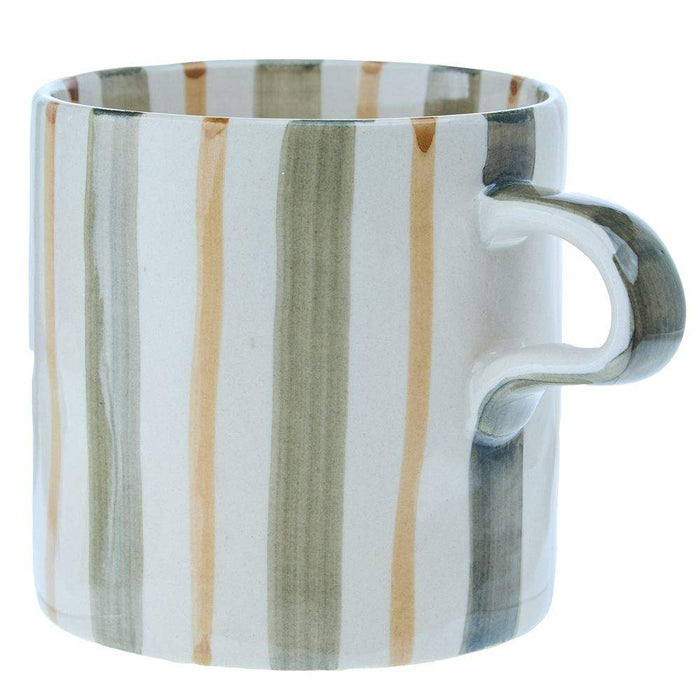 Creative Co-Op Green Stripe 16 oz. Mug