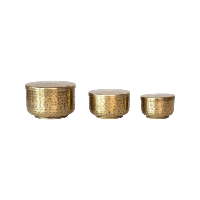 Creative Co-Op Medium Hammered Aluminum Container w/Lid