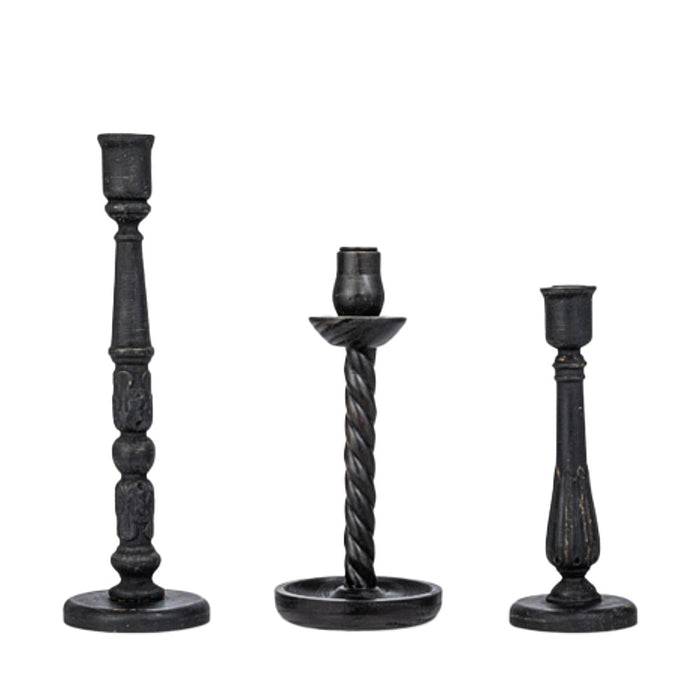 Creative Co-Op Black Nob Taper Candle Holder