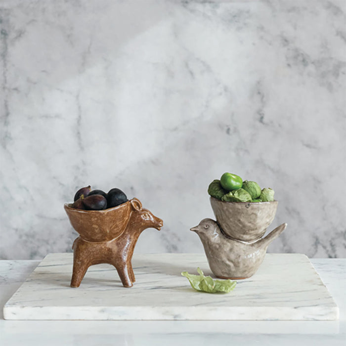 Creative Co-Op Stoneware Donkey w/ Bowl