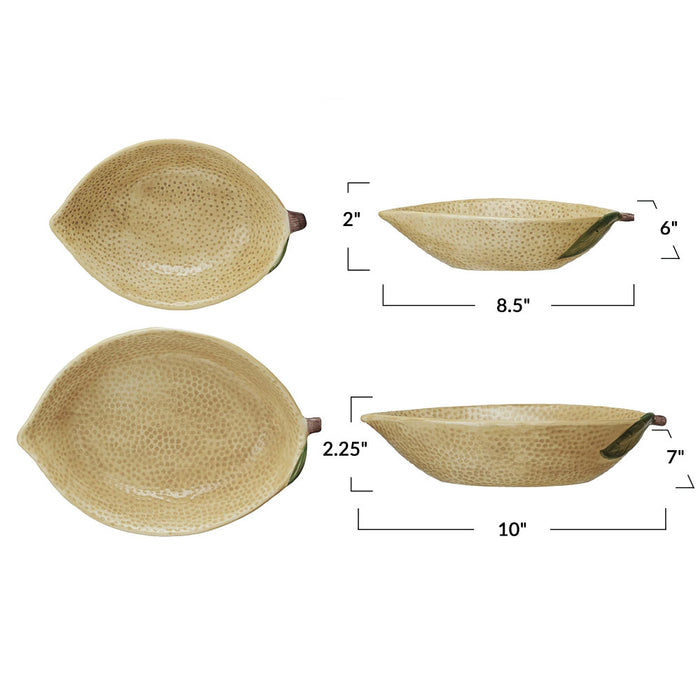 Creative Co-Op Lemon Shaped Bowl Set of 2