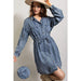 Ee Some Womens Denim Straw String Mini Dress