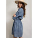 Ee Some Womens Denim Straw String Mini Dress