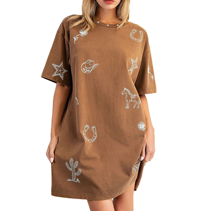 Ee Some Women's Sugar Brown Dress