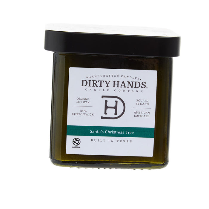 Dirty Hands Candle Company 9oz Santa Christmas Tree Square Candle