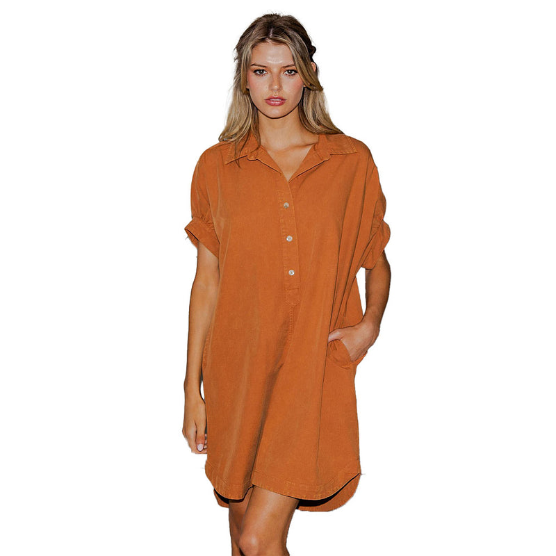 Ee Some Women's Clay Mini Shirt Dress