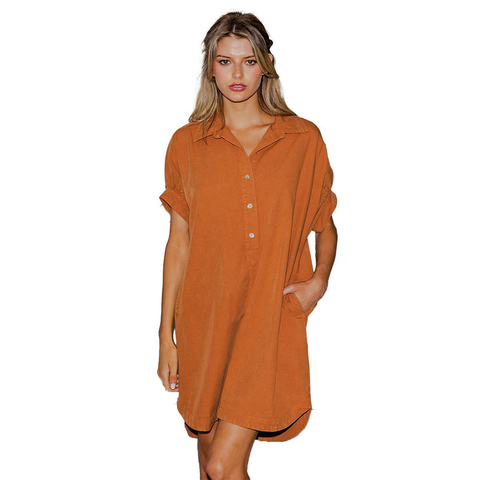 Ee Some Women's Clay Mini Shirt Dress