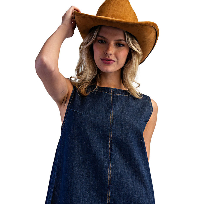 Ee Some Women's Dark Denim Sleeveless Dress