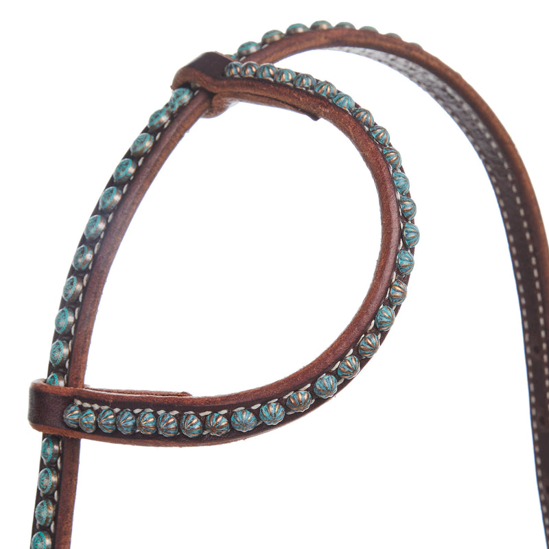 Cowperson Tack 5/8 Inch Copper Patina Spots Single Ear Headstall