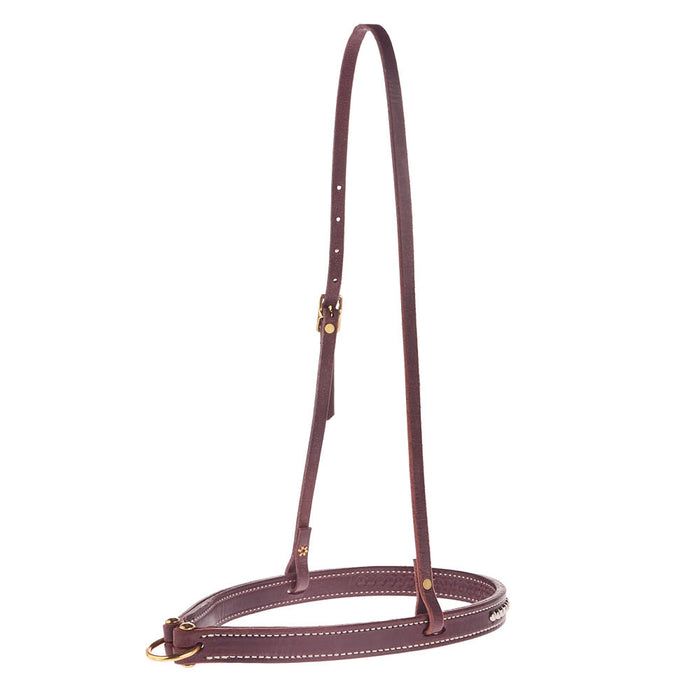 Cowperson Tack Dark Leather Noseband with Fancy Dots