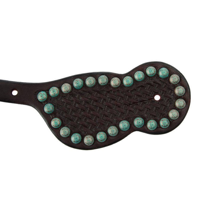 Cowperson Tack Copper Patina Basket Stamp Ladies Spur Straps