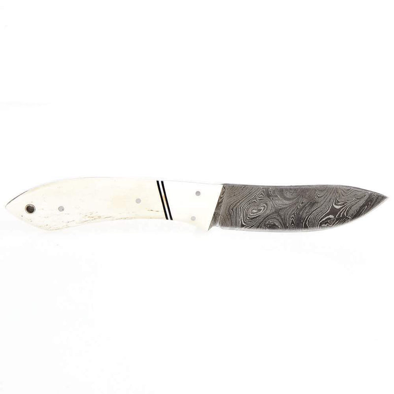 Western Fashion Rite Edge Damascus DM Bone Handle Skinner 7in Knife w/Sheath DM-1073BO