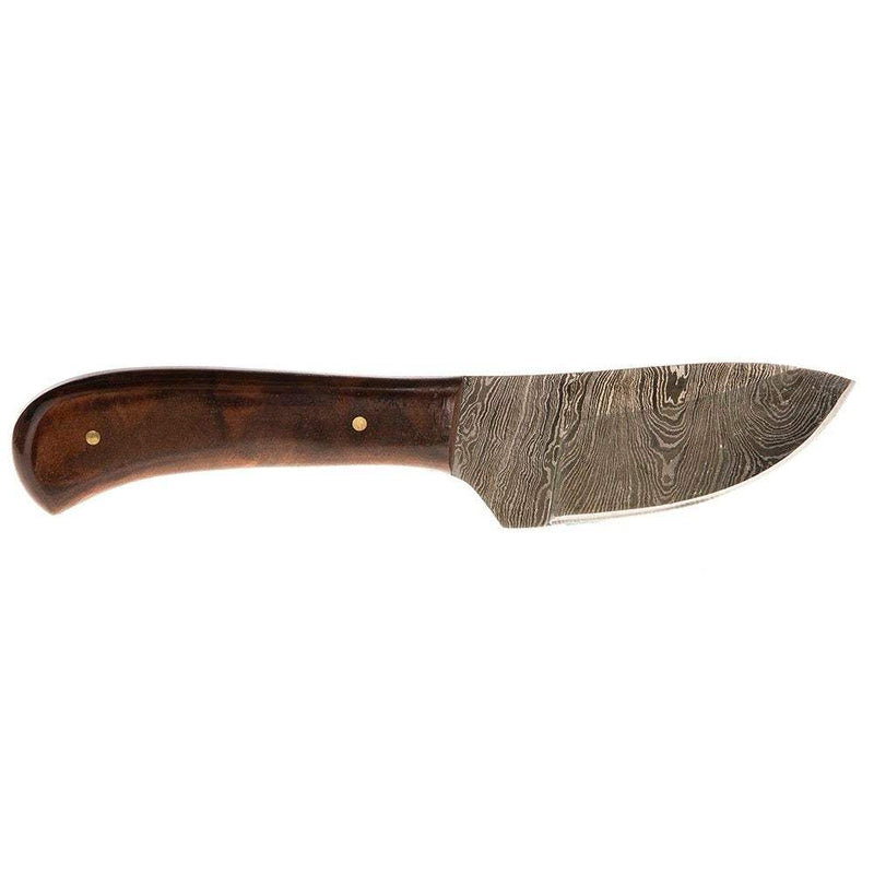 Western Fashion Damascus Walnut Handle Skinner w/Sheath
