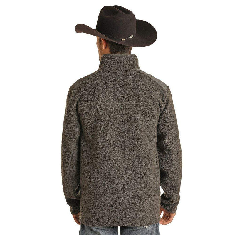 Panhandle Mens Charcoal Teddy Berber Pullover