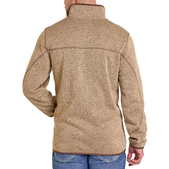 Panhandle Men's Tan Melange Henley Pullover