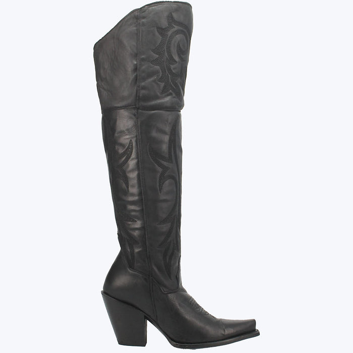 Dan Post Women's Black Jilted Knee High Boots