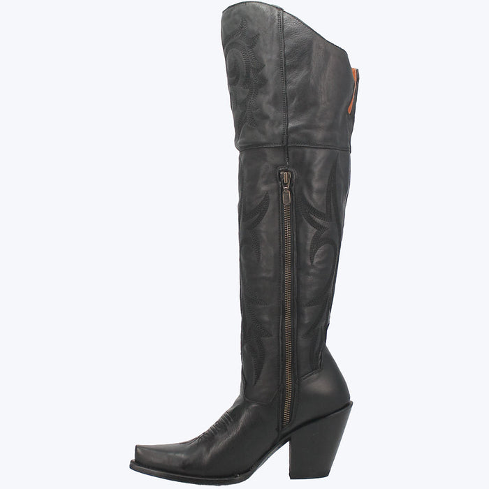 Dan Post Women's Black Jilted Knee High Boots