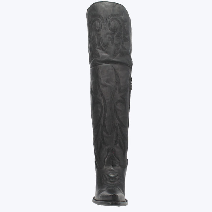 Dan Post Women's Black Jilted Knee High Boots