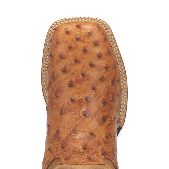 Dan Post Men's Alamosa Saddle Tan Full Quill Ostrich Boots