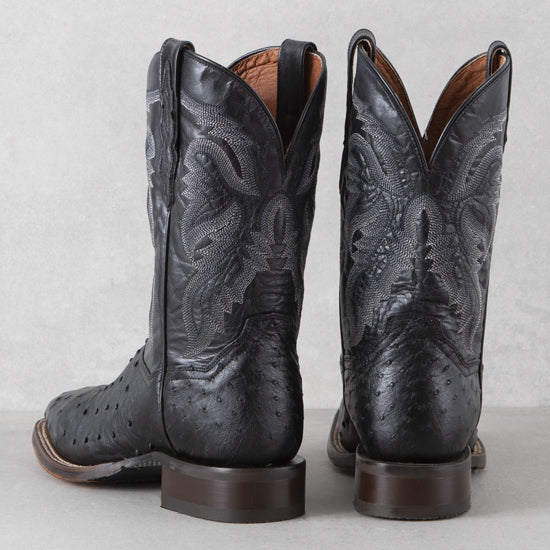 Dan Post Black Alamosa Full Quill Ostrich Boots