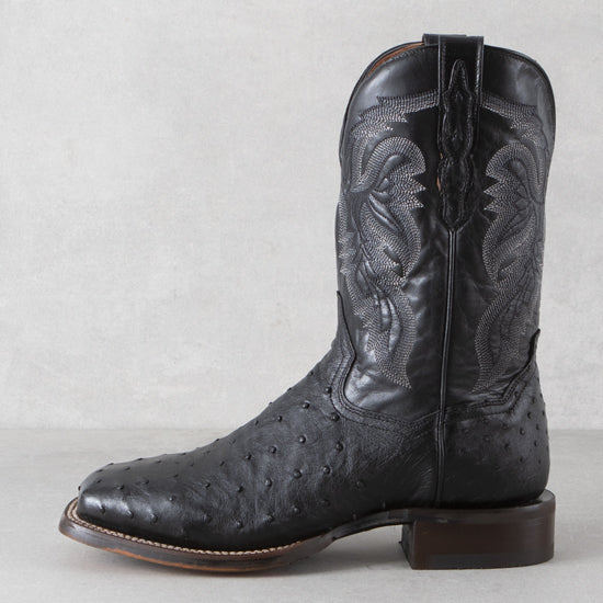 Dan Post Black Alamosa Full Quill Ostrich Boots