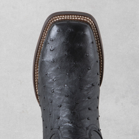 Dan Post Black Alamosa Full Quill Ostrich Boots