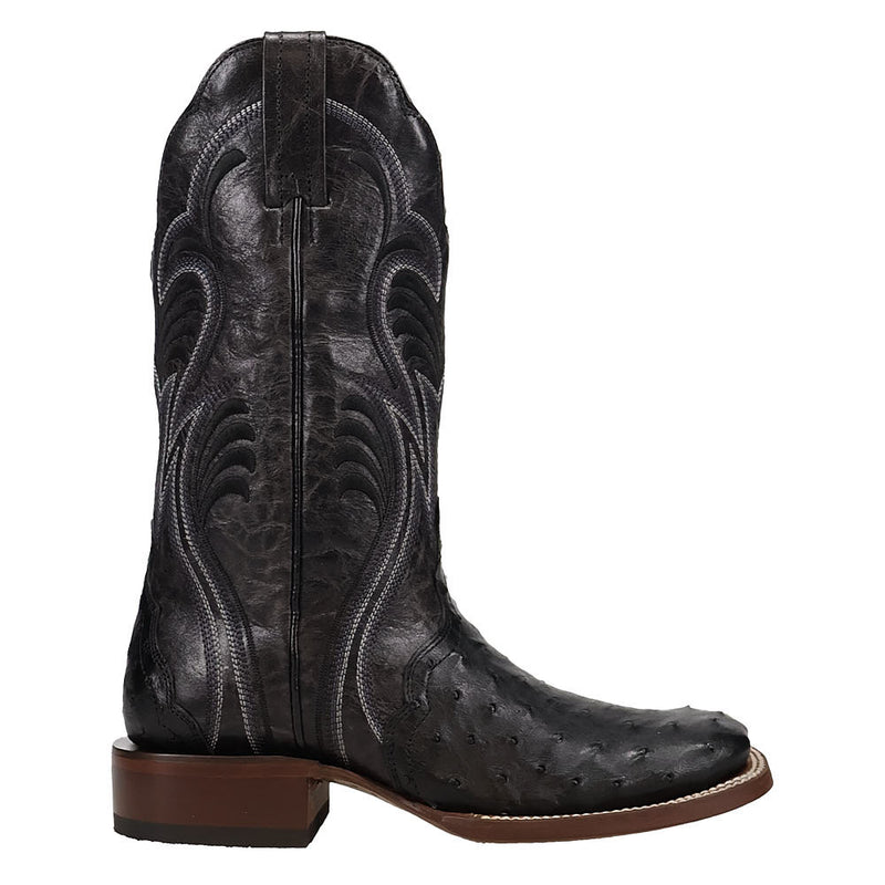 Dan Post Women's Reese Black Full Quill Ostrich Vamp 12in Black Top Boot