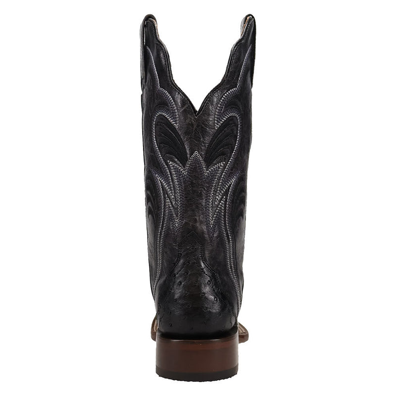 Dan Post Women's Reese Black Full Quill Ostrich Vamp 12in Black Top Boot