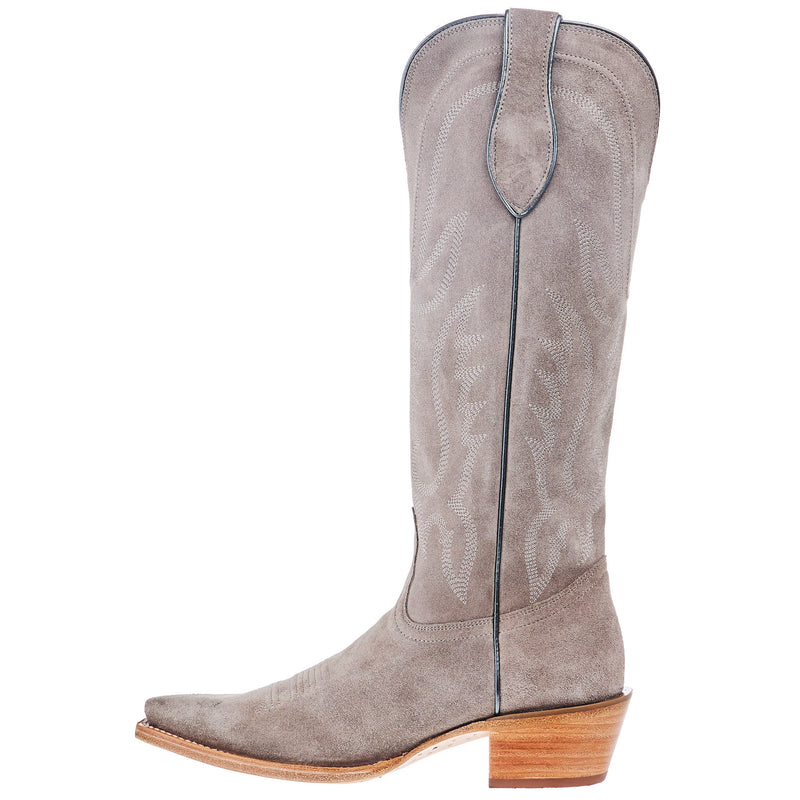 Tony Lama Women`s Ash Suede Vamp 15In Ash Suede Top Boot