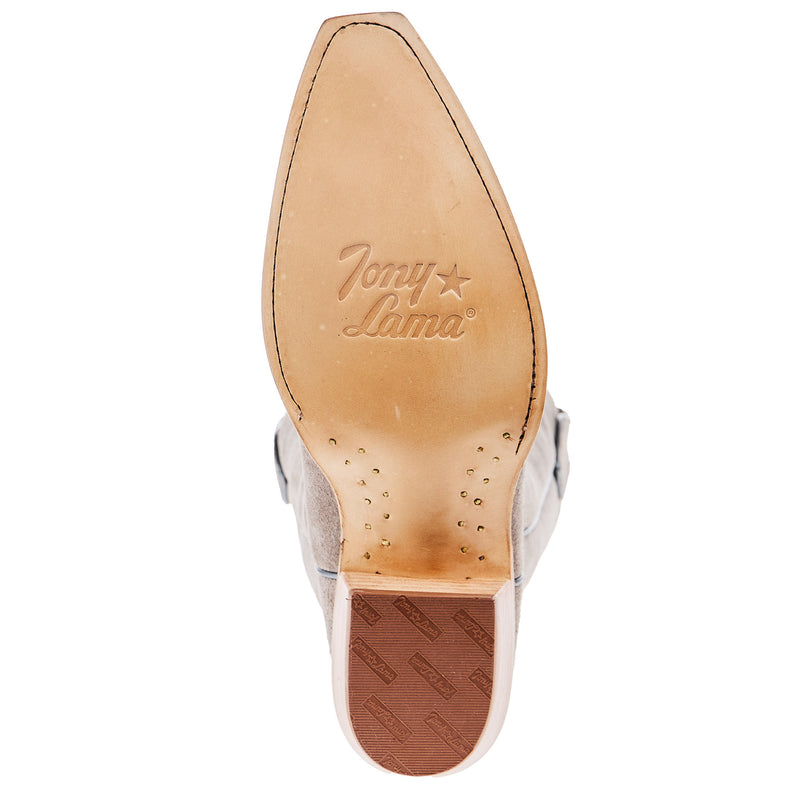 Tony Lama Women`s Ash Suede Vamp 15In Ash Suede Top Boot