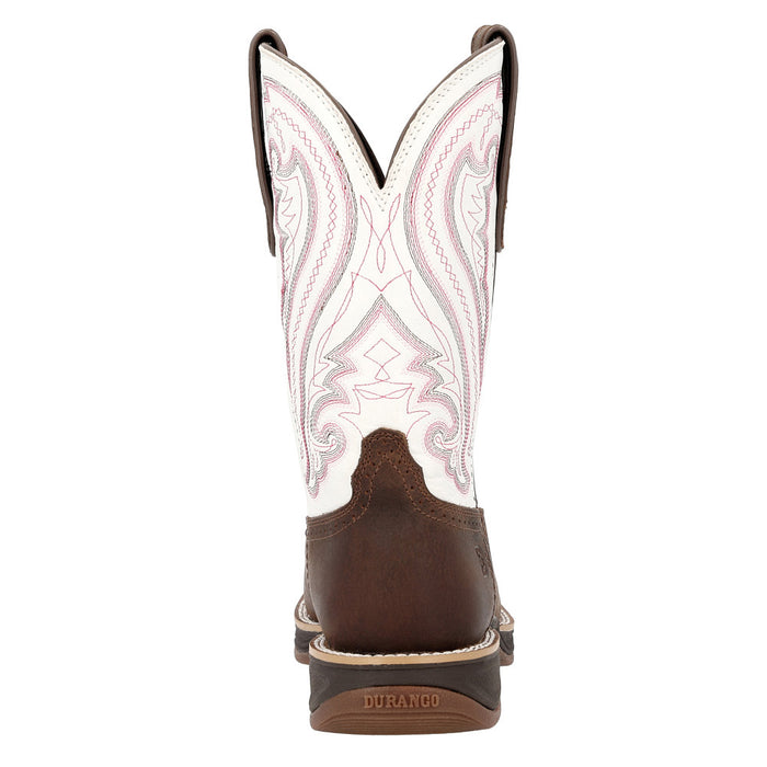 Durango Boots Women's Coffee Crazy Horse Vamp 10In White Top Boot