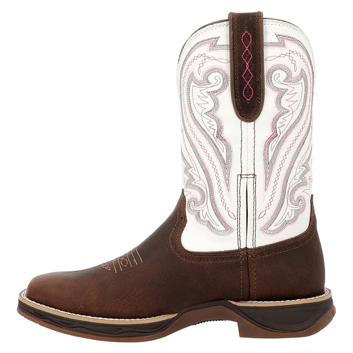 Durango Boots Women's Coffee Crazy Horse Vamp 10In White Top Boot